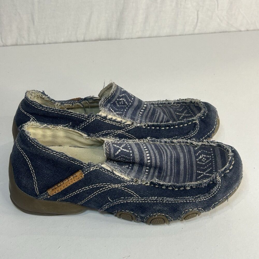 Roper Slip On Blue Denim Shoes Flats Women’s Size 6 Western Slip On Loafer